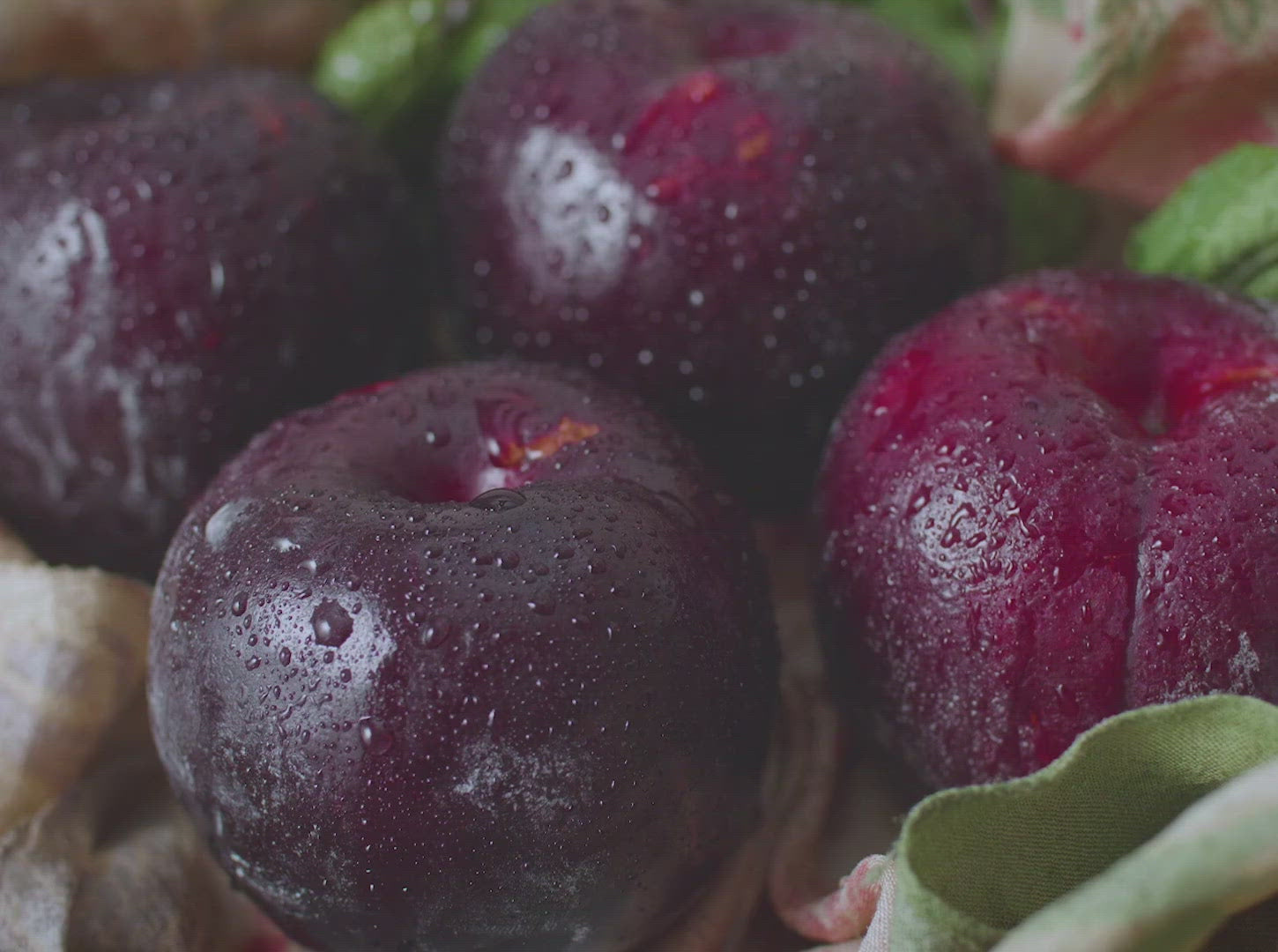 Gif of dewy plums